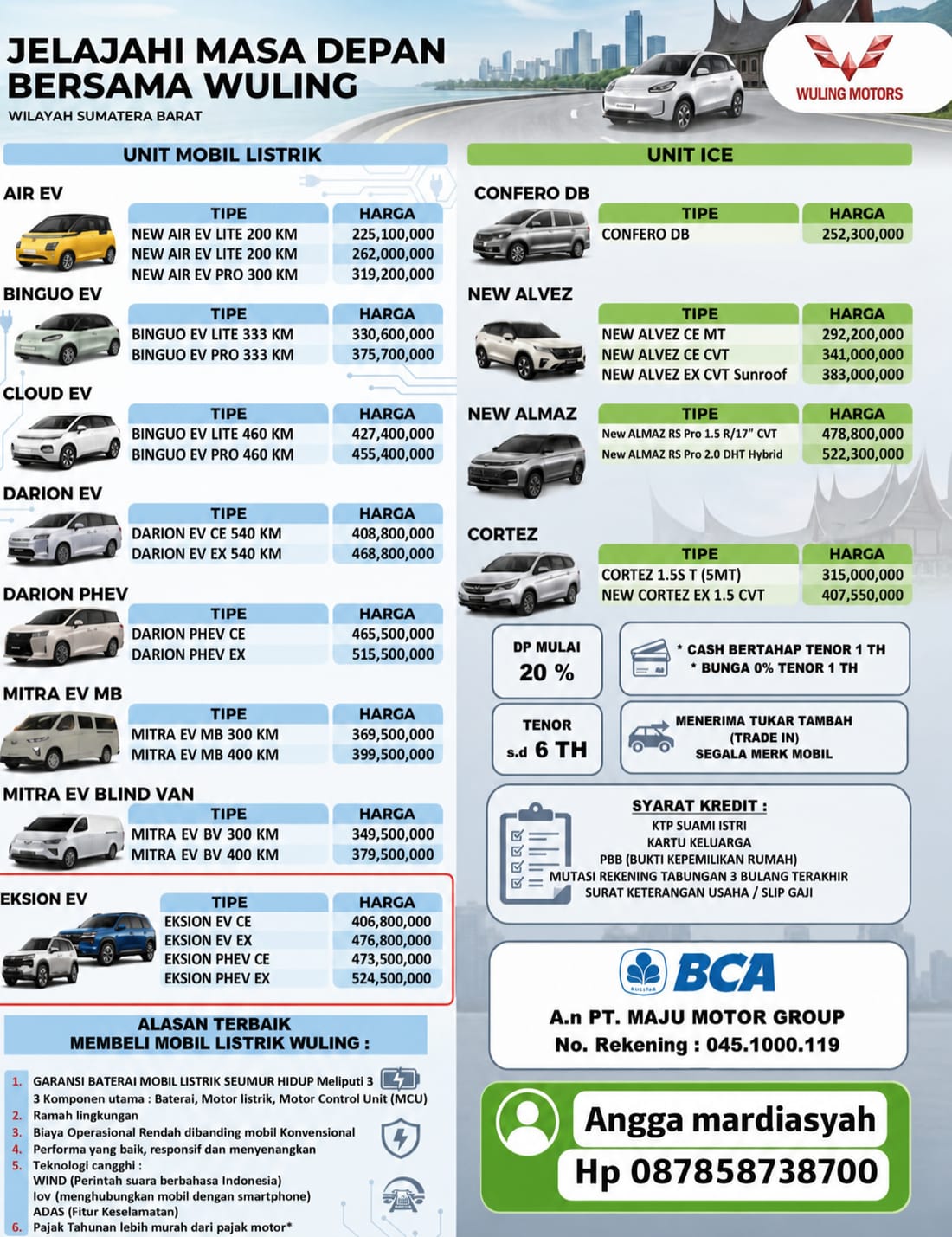 Price List Wuling Padang